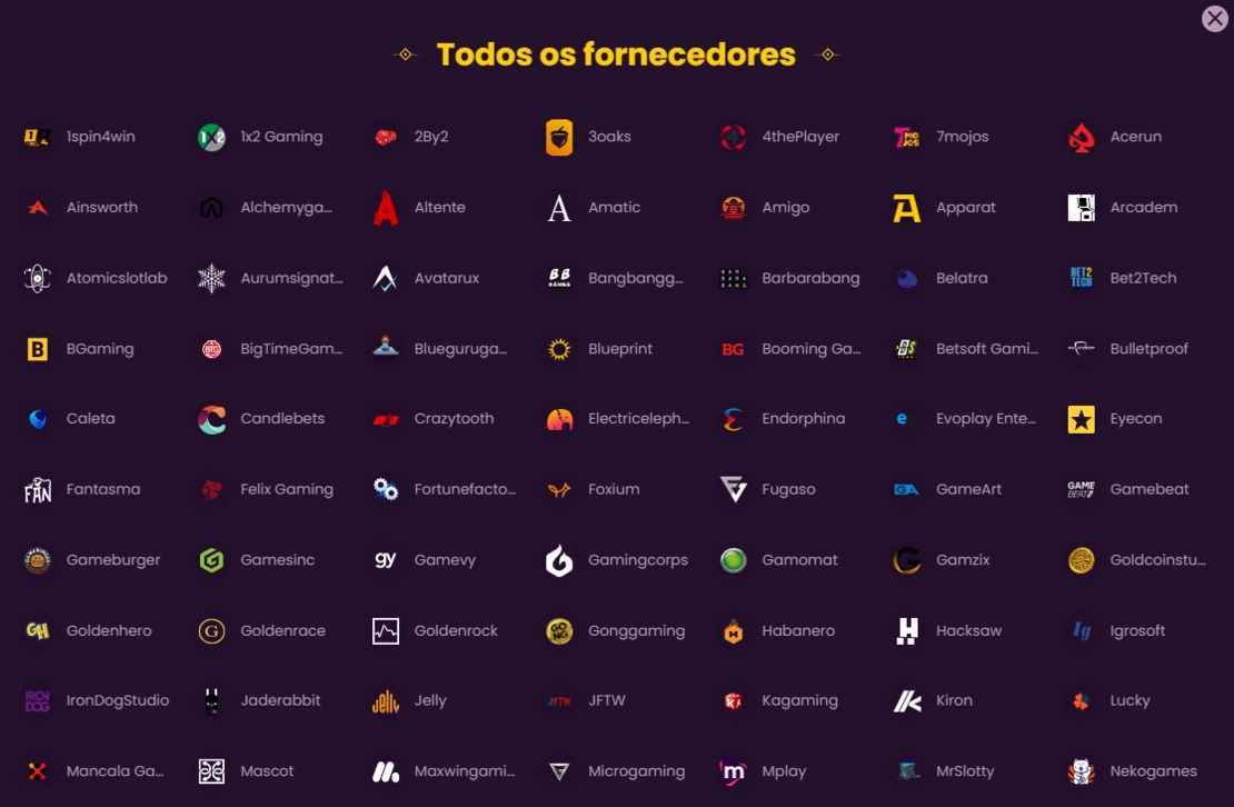 Provedores do Bizzo Casino